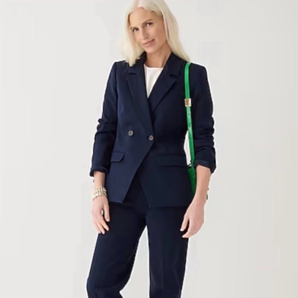 J. Crew Navy Devon Blazer in Drapey Flannel